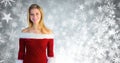 Woman Santa and Snowflake Christmas pattern