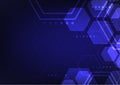 digital futuristic computer communication technology abstract hexagon shape background vector