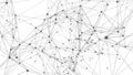 Digital computer data and network connection triangle lines and dots in futuristic technology concept background. Abstract graphic Royalty Free Stock Photo