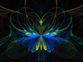Digital computer fractal art abstract fractals, colorful butterfly