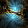 Digital computer fractal art abstract fractals, light blue web
