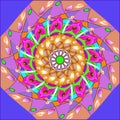 Abstract decorative mandala with illusion rotation
