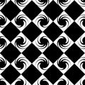 Silhouettes of abstract decorative spirals in squares