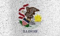 Flag of Illinois over digital code. Concept of cybersecurity, innovation, and digital infrastructure in Illinois. Modern tech Royalty Free Stock Photo