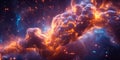 A digital concept piece featuring a cluster of neurons glowing amidst a backdrop of a star-studded galaxy. Stellar Synapse Network