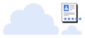 Cloud Storage Concept with Profile Documents and Five-Star Ratings for Digital Data Security and Management Royalty Free Stock Photo