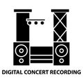 digital concert recording icon, black vector sign with editable strokes, concept illustration Royalty Free Stock Photo