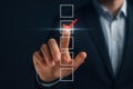 Digital Confirmation A Hand Selecting a Checkbox on a Virtual Checklist Interface Display Royalty Free Stock Photo