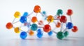 Digital Connection: An Abstract 3D Rendering of Vibrant Interconnected Objects and Lines with Recognizable Symbols, Perf Royalty Free Stock Photo