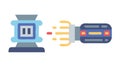 Digital Connection Device Icon - Technology, Data Interface, vector design Generative AI Royalty Free Stock Photo