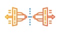 Digital connection, network nodes, data link. vector design Generative AI Royalty Free Stock Photo