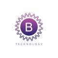 Digital Connection Technology B Letter Logo. Royalty Free Stock Photo
