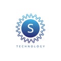 Digital Connection Technology S Letter Logo. Royalty Free Stock Photo