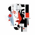 Digital Constructivism: Layered And Complex Vector Illustration Of A Face