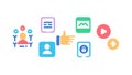 Digital Content Creation Icons Media User Interaction, vector design Generative AI Royalty Free Stock Photo