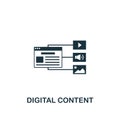 Digital Content icon. Creative element design from content icons collection. Pixel perfect Digital Content icon for web design, Royalty Free Stock Photo