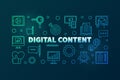 Digital Content outline vector bright horizontal illustration Royalty Free Stock Photo