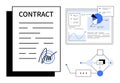 Digital Contract Signing with Data Visualization and Workflow Automation Concept Royalty Free Stock Photo