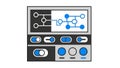 Digital Control Panel with Network Diagram and Switches Royalty Free Stock Photo
