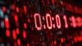Digital Countdown Timer Displaying Red Digits With High Contrast on an Illuminated Background in a Dark Environment Royalty Free Stock Photo