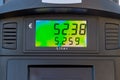 Digital counter count the counter of a gas pump and rising gas prices Royalty Free Stock Photo