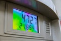 Digital counter count the counter of a gas pump and rising gas prices Royalty Free Stock Photo