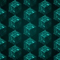 Digital crypto chain blocks wallpaper