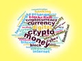 digital crypto currency text words cloud blockchain illustration Royalty Free Stock Photo