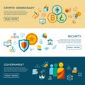 Crypto democracy icons set