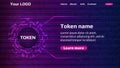 Digital cryptocurrency token website home page template.