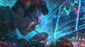 digital cryptocurrency trader analyzing market data, Binary Code