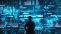 digital cryptocurrency trader analyzing market data, Binary Code