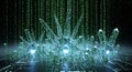 Digital Crystals Futuristic Technology, Data Mining, Artificial Intelligence, Binary Code Royalty Free Stock Photo