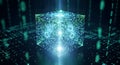 Digital cube representing advanced technology and data processing Royalty Free Stock Photo
