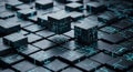 Digital Cubes Abstract Background - Futuristic Tech, Data Visualization Royalty Free Stock Photo