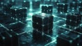 Digital Cubes, Network Data Visualization Royalty Free Stock Photo