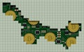 Digital currency background. Bitcoin under the digital code