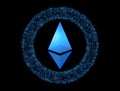 Digital currency Ethereum. Cryptocurrency icon. Symbol of smart