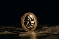 Ai Generative Digital currency physical metal dogecoin coin. Cryptocurrency concept