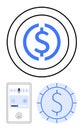 Digital Currency and Smart Home Control System with Minimalist Design Royalty Free Stock Photo