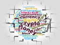 Digital currency words text abstract wordcloud illustration