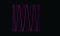 Digital cyber neon violet diagram, frequency of waves, flowchart or snake graph fade in deep dark space.