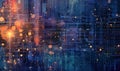 A digital cyber pattern based on abstract data bits streams Royalty Free Stock Photo