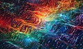 A digital cyber pattern based on abstract data bits streams Royalty Free Stock Photo