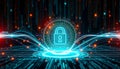 Cyber security lock digital, technology, data, secure, tech, Stock Photo, Generative AI Royalty Free Stock Photo