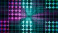 A digital cybernetic structure made of lattices and dots. Abstract background, screensaver