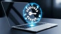 Digital Cybersecurity Data Protection Key Laptop Interface Concept Dark Background Royalty Free Stock Photo
