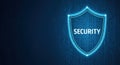 Digital cybersecurity shield on binary code background for data protection concept Royalty Free Stock Photo
