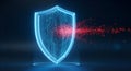 Digital Cybersecurity Shield: Protecting Business Data and Network from Online Threats with Advanced AI Technology Royalty Free Stock Photo