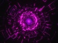 Digital cyberspace, data network tunnel background
